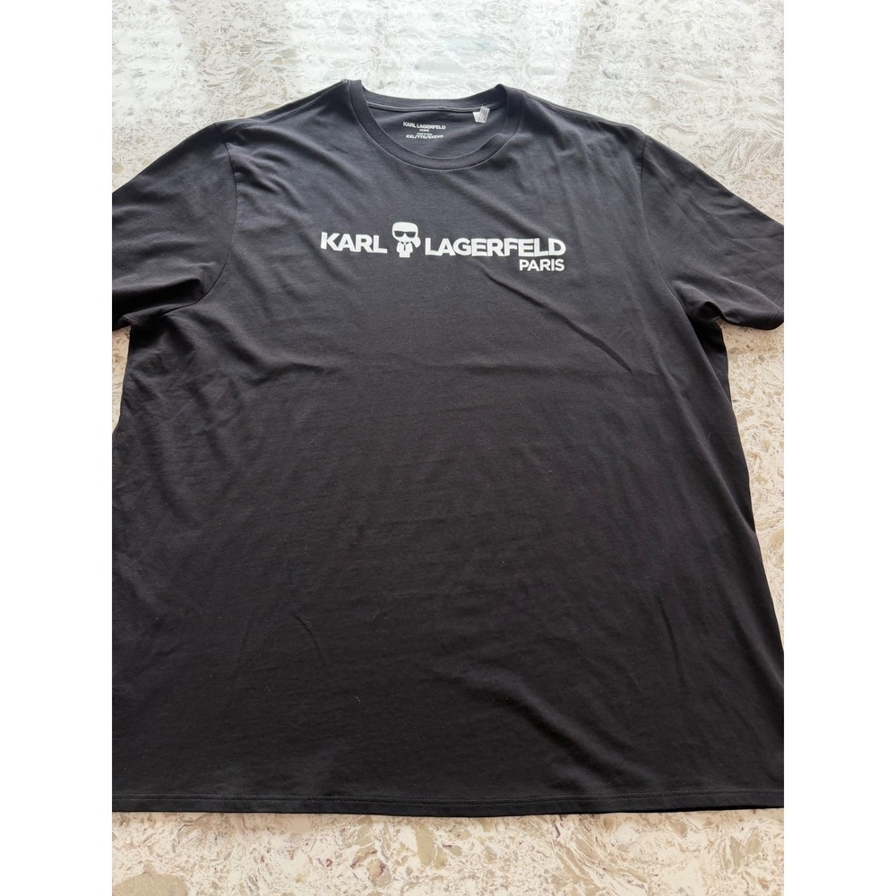 Karl Lagerfeld Paris Mens Black Logo Graphic T-Shirt XXL
